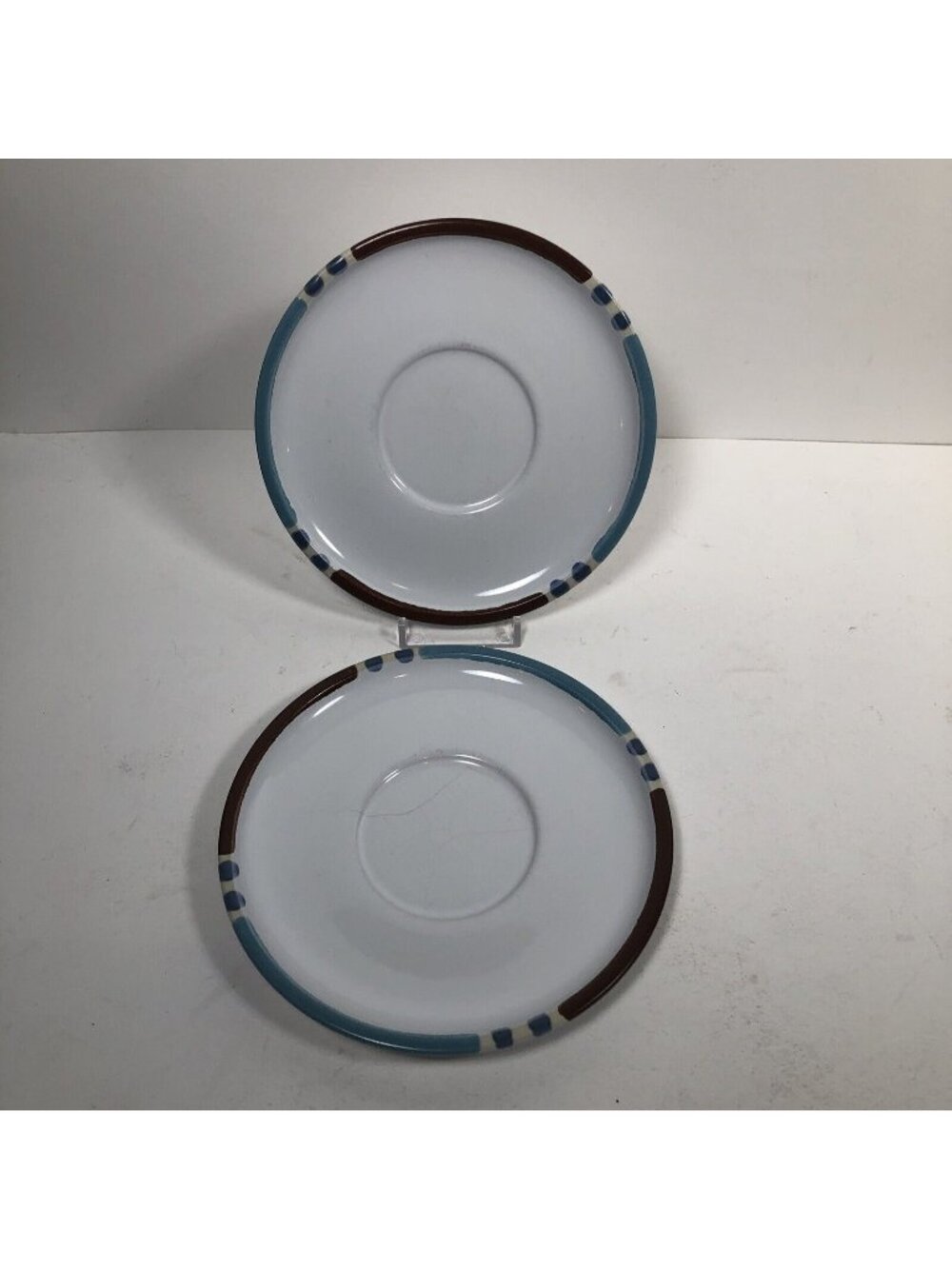 Set of 2 Dansk Mesa White Sand  Portugal Saucers 924